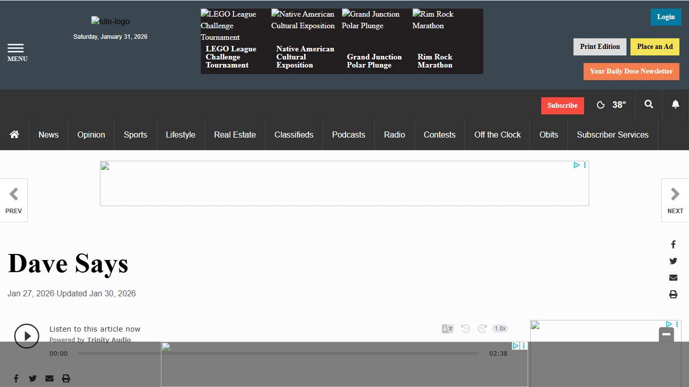 Dave Says | gjsentinel.com